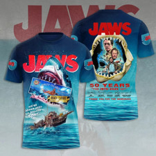Jaws Movie 50 Years 1975-2025 Thank For The Memories 3D Shirt NG3289