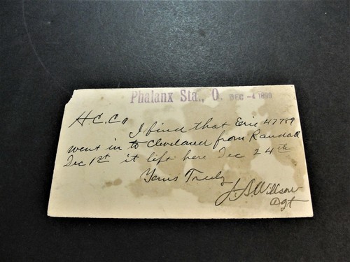 Postal Card One Cent Jefferson-12/4/1899-The Hutson Coal, Cleveland, OH. Fair. - Picture 2 of 5