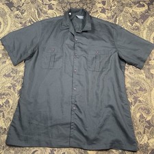 Vtg 70s Black Button Up SHIRT TRIUMPH OF CALIFORNIA Mens Size Large Retro