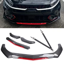 Front Bumper Lip Spoiler Splitter Carbon Fiber Look Body Kit For Kia Forte