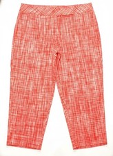 Talbots 14P Linen-Cotton Capri Pants, Red/White Cropped Pants 35X22