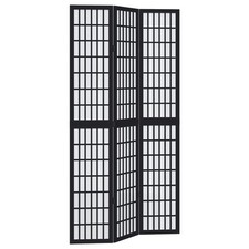 Room Divider Privacy Screen Privacy Panel Black Solid Wood Paulownia vidaXL