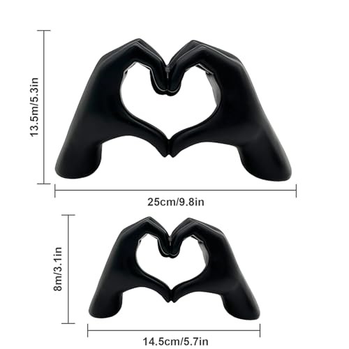 Heart Hands Sculpture Aesthetic Love Decor for Living Room Bedroom 1PC Black