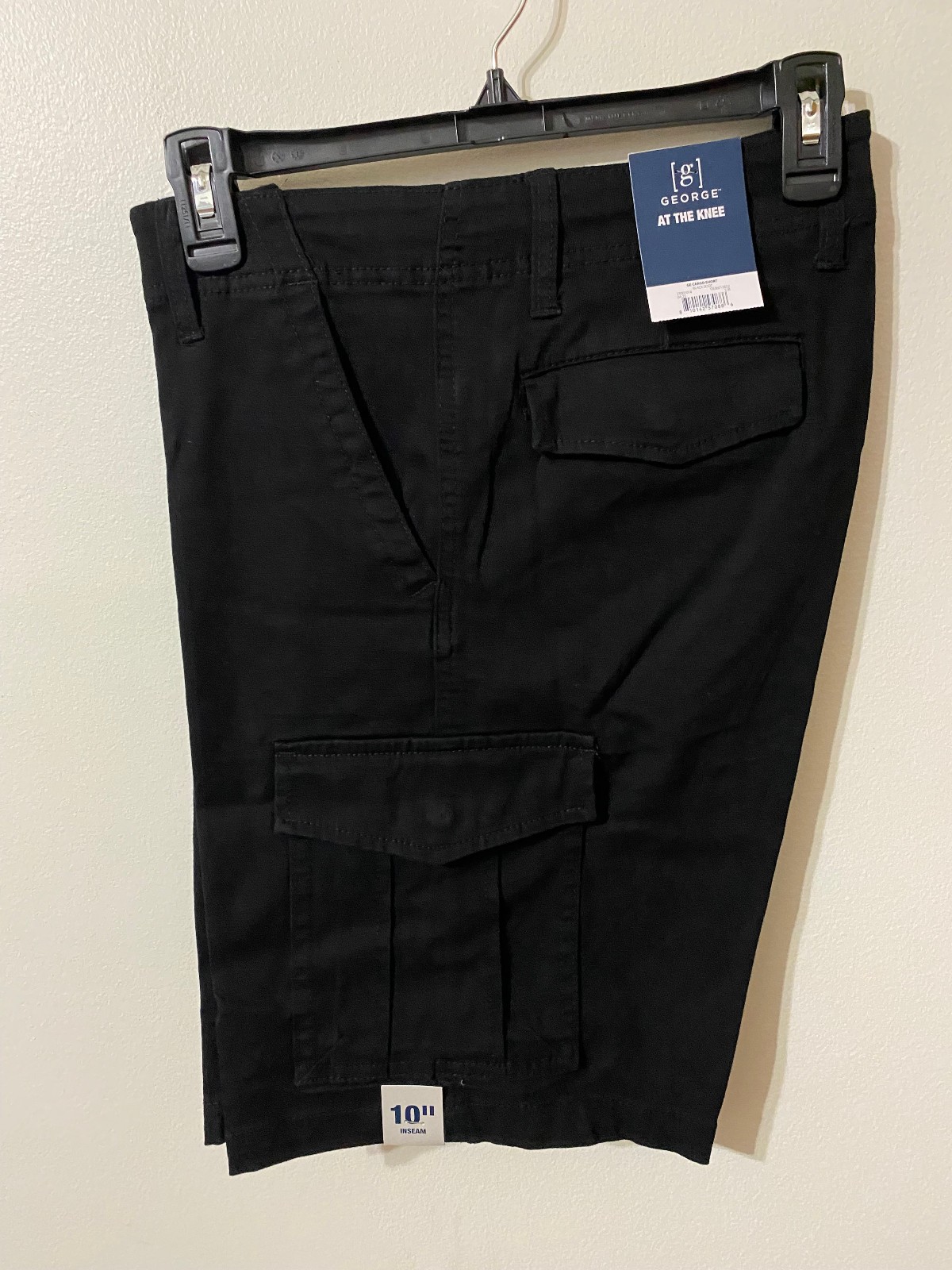 George Men's Cargo Shorts At The Knee Sz 44 Black 10