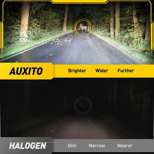 AUXITO H11 H8 H9 LED Fog Driving Light Bulbs Kit 6000K White Super Bright DRL US - Foto 2 di 12