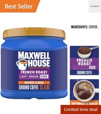 French Roast Dark Roast Ground Coffee - 25.6oz Canister of Bold Flavor 12.49 per pound