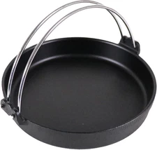 Chubu Corporation Tokiwa Iron Sukiyaki Pot with Black Handle, 24cm, FC150,
