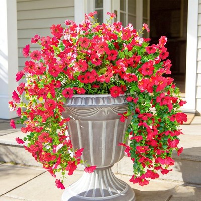 HyeFlora Artificial Flowers for Outdoors Fake Hanging Decoration, Hotpink