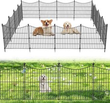 5 Panels No Dig Dog Fence Outdoor for Yard, 24 in H X 10 ft L Decorative Ta...