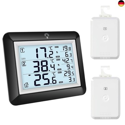 Urageuxy Kühlschrankthermometer Digital mit Alarm, Gefrierschrank Thermometer 