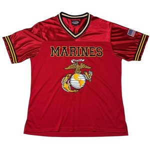 JWM US Marine Corps USMC Jersey Mens XL Red Semper Fi Embroidered Mesh Football