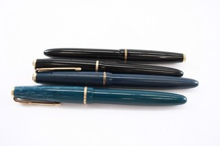 Vintage Parker Fountain Pens Inc Duofold Sllimfold 14ct Gold Nibs Etc x4