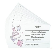 50pcs Wedding RSVP Cards Guest Reply Response Inserts for DIY Invitations