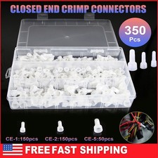 350Pcs Nylon Closed End Caps Crimp Cap Copper Core Connectors 22-10AWG Terminals