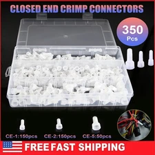 350Pcs Nylon Closed End Caps Crimp Cap Copper Core Connectors 22-10AWG Terminals