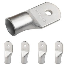 SELTERM 5pcs 4/0 AWG 1/4" Stud Tinned Copper Wire Lugs, Battery Lugs, Ring Te...