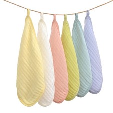 6 PCS Multicolor Baby Washcloths Soft Cotton Burp Cloths 12x12 Inch Newborn