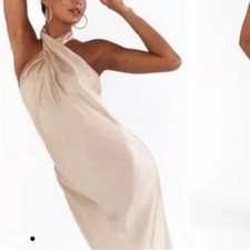 Show me your mumu jasmine Elegant Cream Halter maxi Dress large women’s