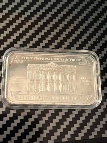 First National mint&Trust 0.5 Oz 999 Fine Sliver Bullion Bar White House Edition