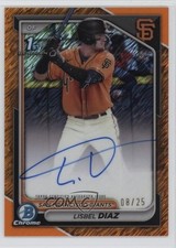 2024 Bowman Chrome Prospect Orange Shimmer Refractor 8/25 Lisbel Diaz Auto 1te9