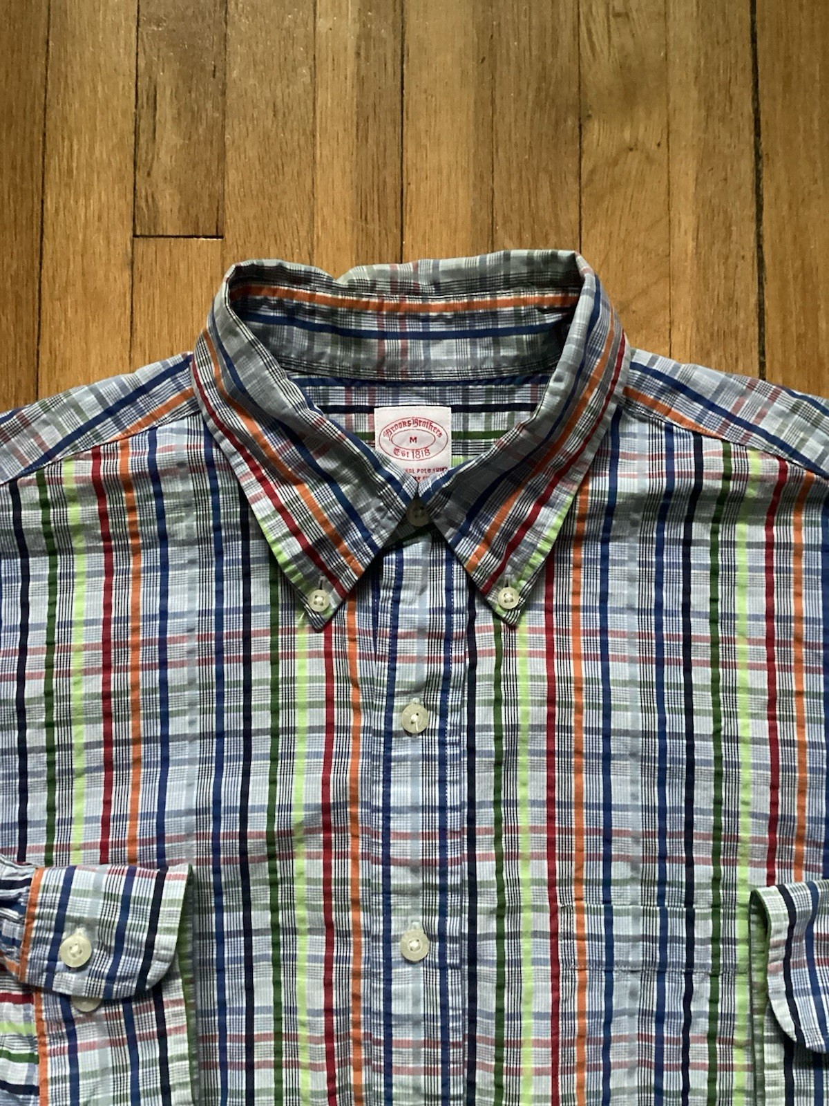 Brooks Brothers Medium Multi-Colored Checkered / … - image 2