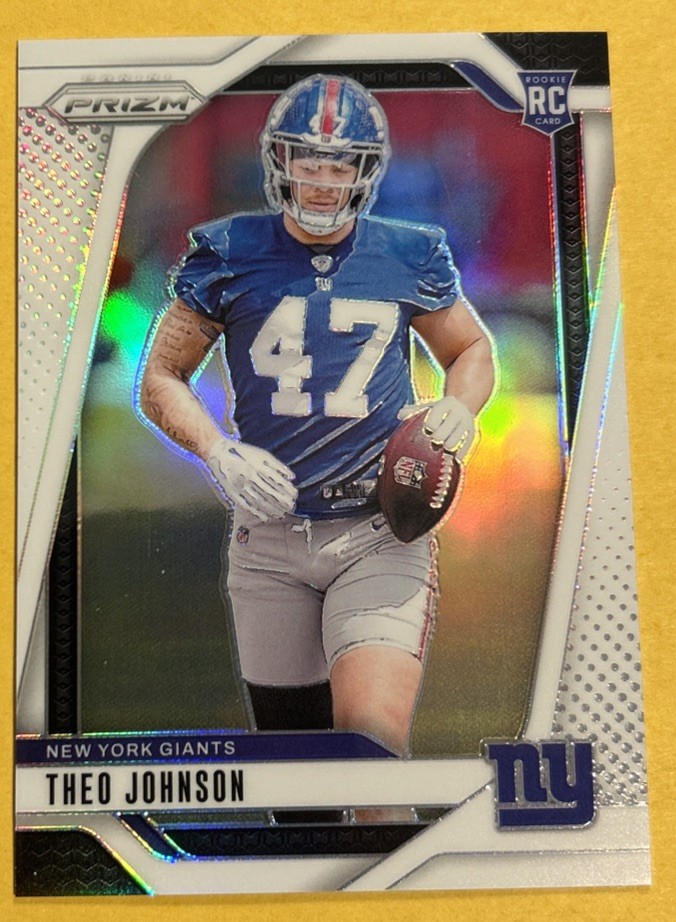 2024 Panini Prizm - Rookies Theo Johnson #390 White Prizm /35 (RC)