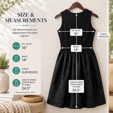 Taylor Black Fit & Flare Dress Size 4 Textured Floral Skirt Cocktail Party LBD