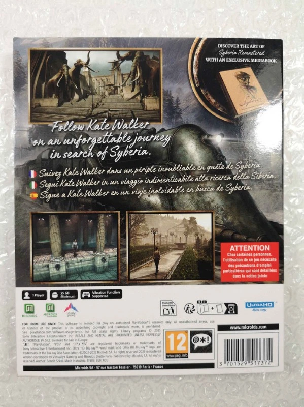 SYBERIA REMASTERED - LIMITED EDITION PS5 EURO OCCASION (GAME IN ENGLISH/FRANCAIS, photo 2 sur 5