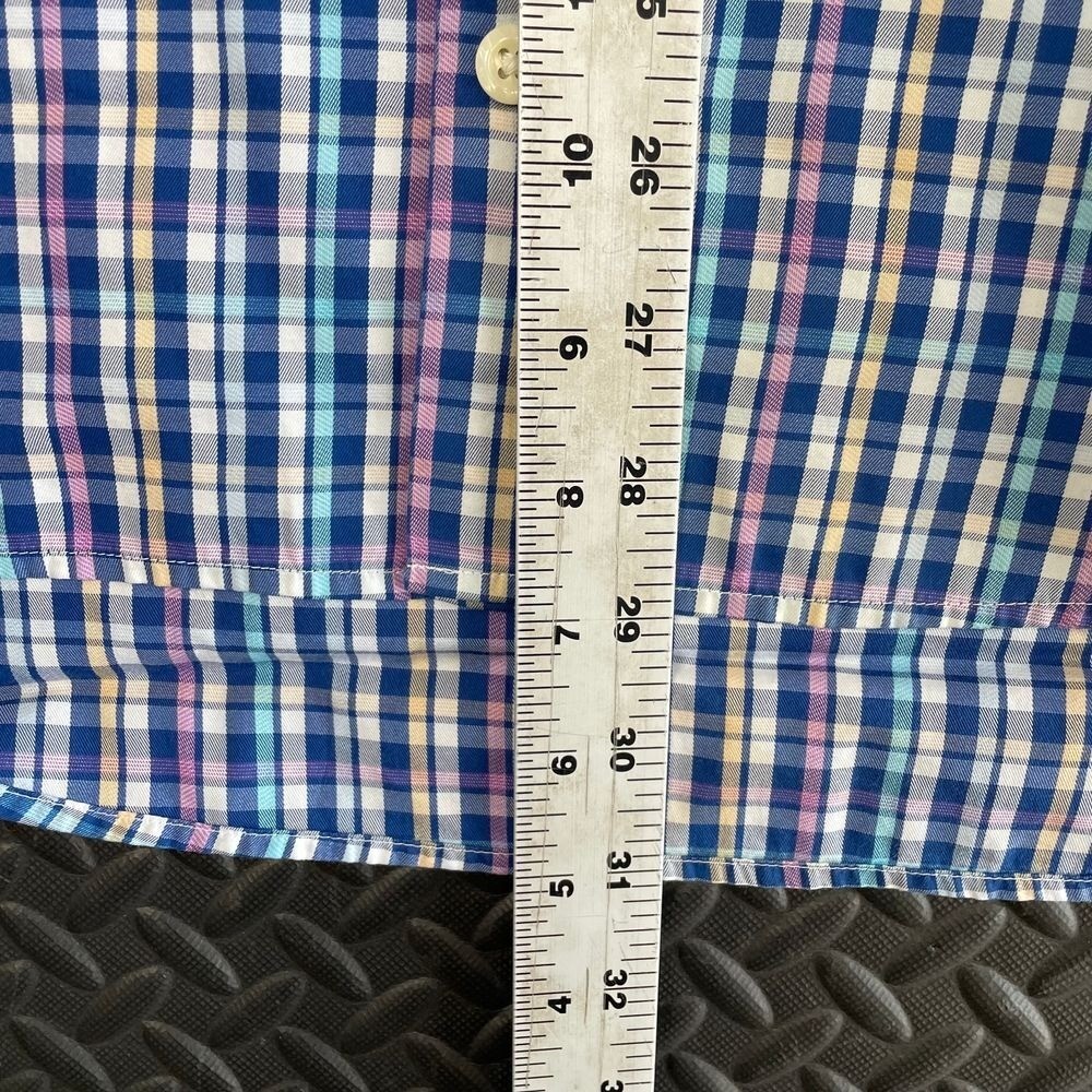 Peter Millar Blue Rainbow Checkered Pattern Silk … - image 7