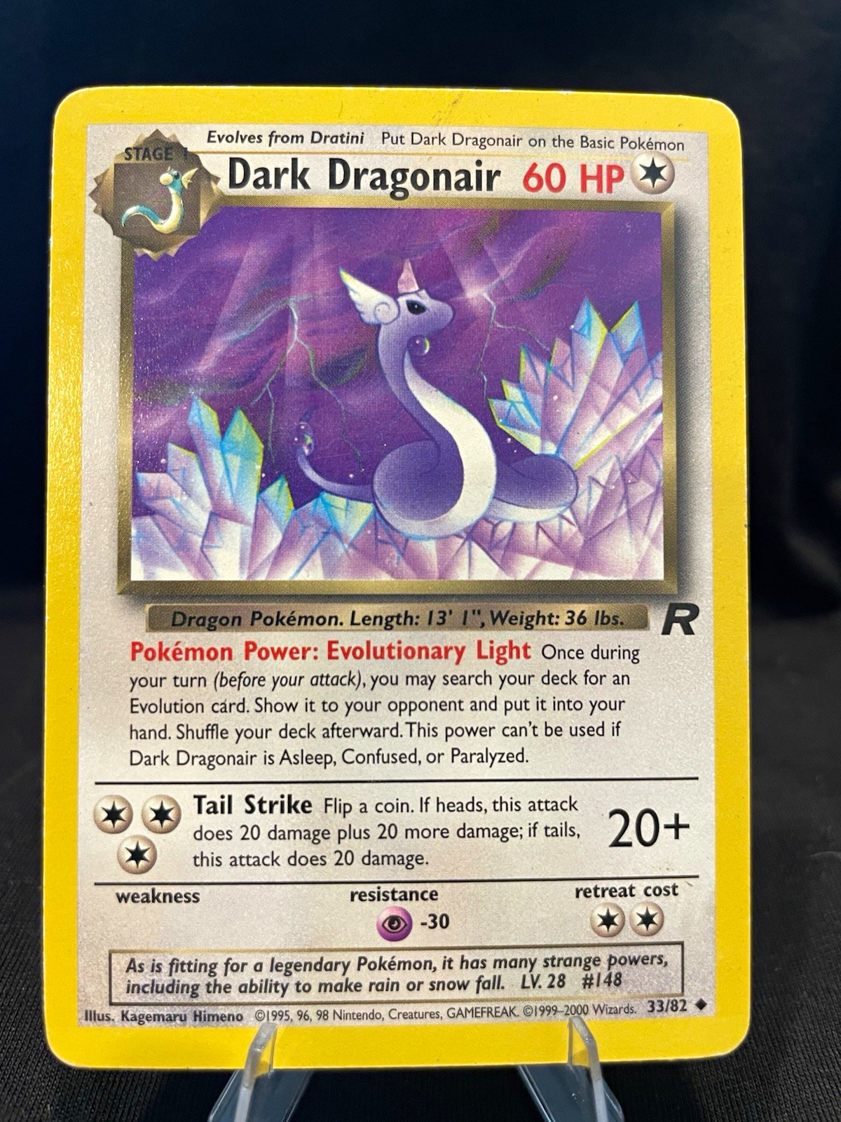 2000 Pokemon TCG Team Rocket Unlimited Dark Dragonair 33/82 Rare Regular EN HP