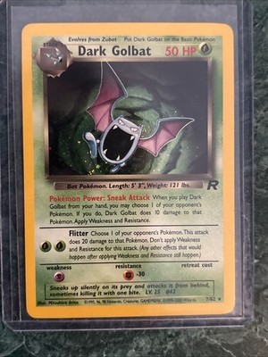 Pokémon Dark Golbat Holo TCG Card 7/82 LP condition 