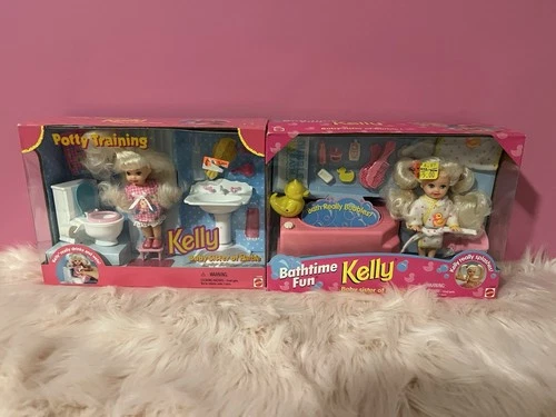 Barbie Mattel Kelly Potty Training And Bath time Fun Playsets Vintage 1990’s