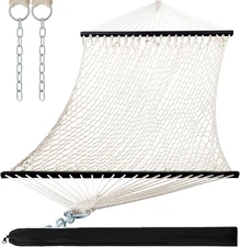Double Hammocks for Outside, 13Ft Traditional Rope Hammock for 2 Person with Har