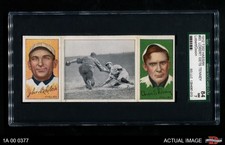 1912 T202 Hassan Red Dooin / Hans Lobert Lobert Gets Tenney  Phillies SGC 7 - NM