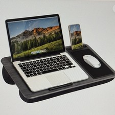LAPGEAR Woodgrain Lap Desk, Device Ledge, Mouse Pad Phone Holder, Fits 15.6