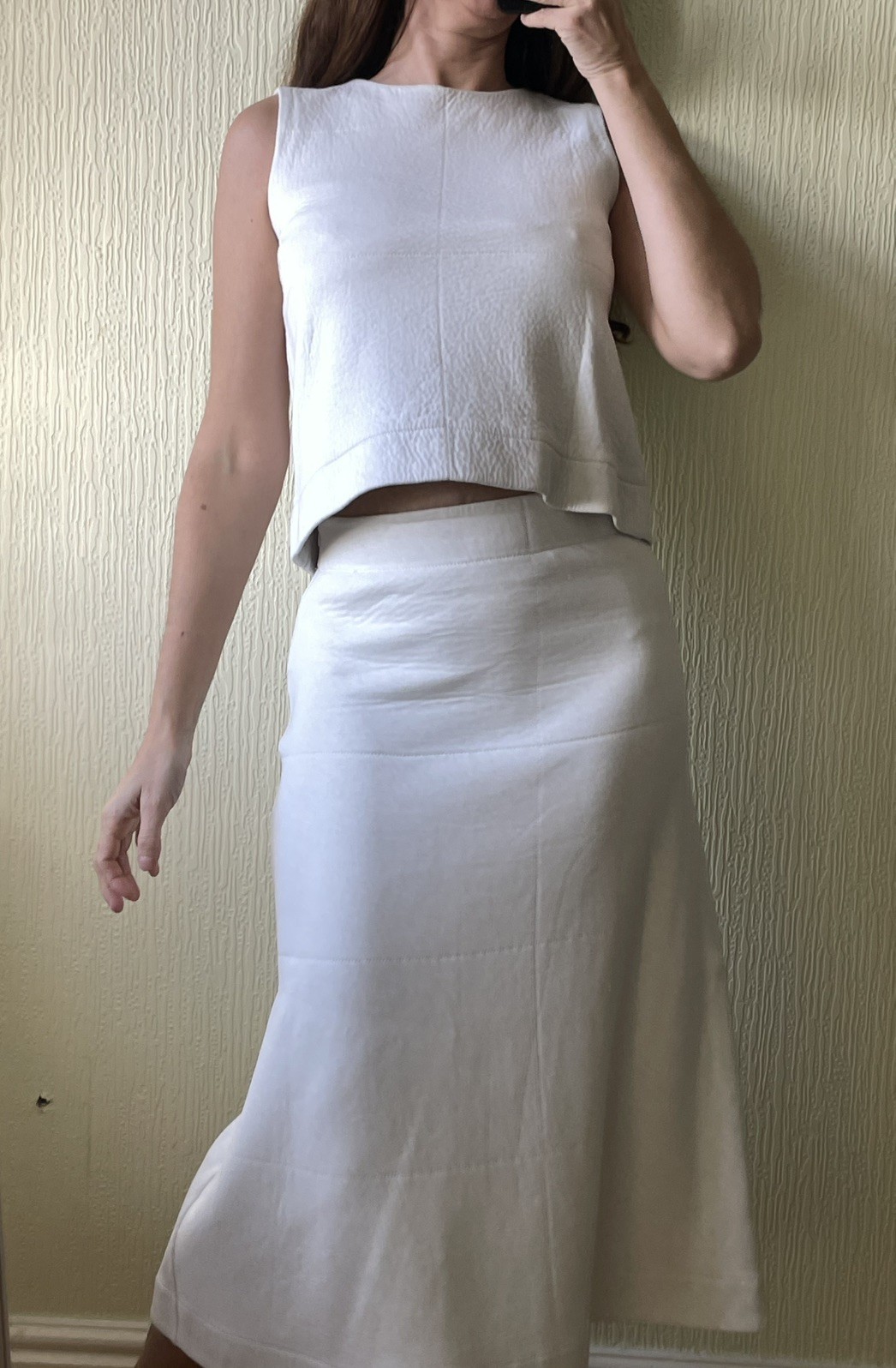 Cos midi Skirt & tank Set quilt neoprene size 10-image