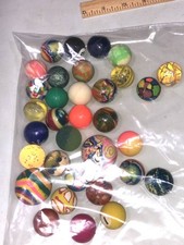 Lot A 30 Vintage Bouncy Rubber Ball SUPER BALLS Gumball Swirled Variety Vending