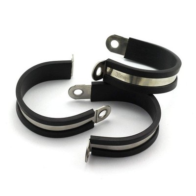 HJ Garden 6pcs 1-1/2 inch Rubber Cushioned Stainless Steel Black,metallic 