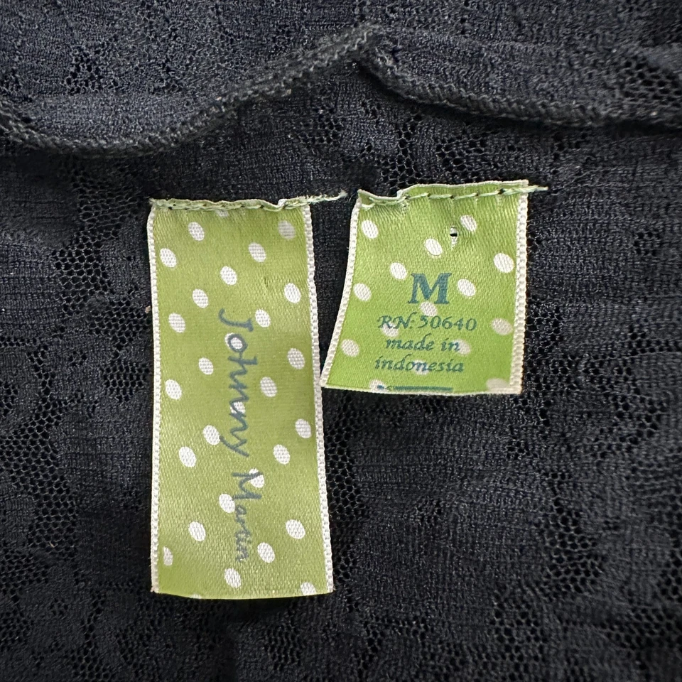 Vestido para mujer Old Money con volantes de encaje talla M minimalista Cottage Noir noche negro Foto 3 de 4