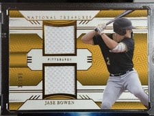2024 PANINI NATIONAL TREASURES GSD-JB JASE BOWEN DUAL PATCH GOLD /99 *RC/PIRATES