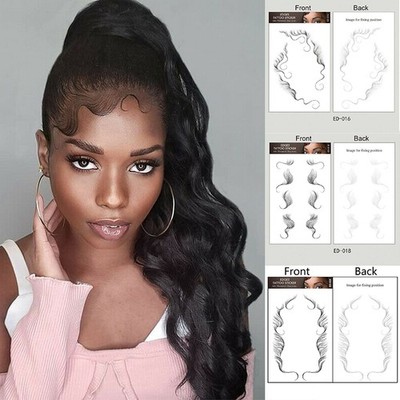 Baby Hair Tattoo Fringe Tattoos Curly Stickers Edge Black Hairline Decals Women