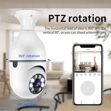 E27 Surveillance Camera Full Color Night Vision Automatic Human Tracking Zoom In