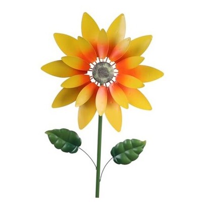 Outdoor Wind Spinner, 61'' Metal Sunflower Wind Spinner with Yellow,green