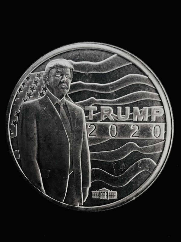2020  Low Mintage Trump Coin, Hidden White House Struck On Front