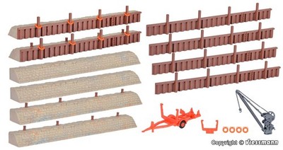 METAL RETAINING WALL PILINGS for HARBOR / WATERFRONT HO Scale KIT KIBRI - NEW