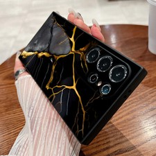 Phone Case For Samsung Galaxy S25 S24 Ultra S23 FE A55 A35 A54 Soft Marble Cover