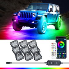 6x RGB LED Rock Light Kit Off-Road Underglow ...