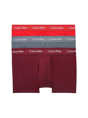 Calvin Klein 3er Pack Low Rise Trunks Herren - Wave Light Red / Pewter / Winterber