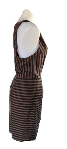 PORTMANS Brown & Black Striped Sleeveless Shift Dress Size 16 - Picture 5 of 7