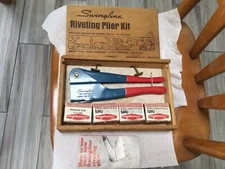 Vintage SWINGLINE Riveting Plier Kit, Model #CT-2 With Original Wooden Box